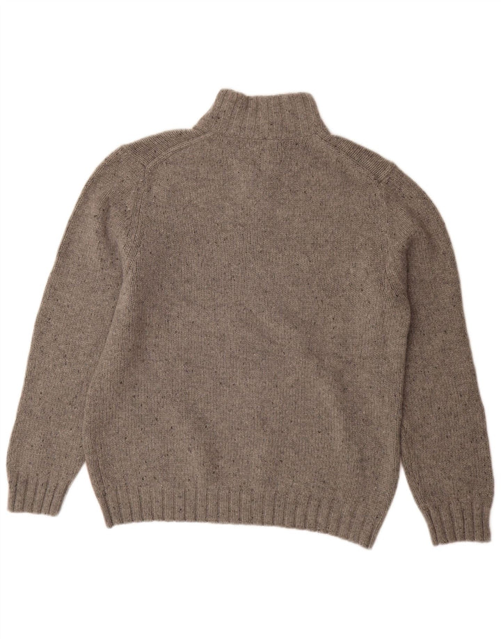 NAUTICA Herren-Pullover mit Knopfkragen, großes grau meliertes Acryl