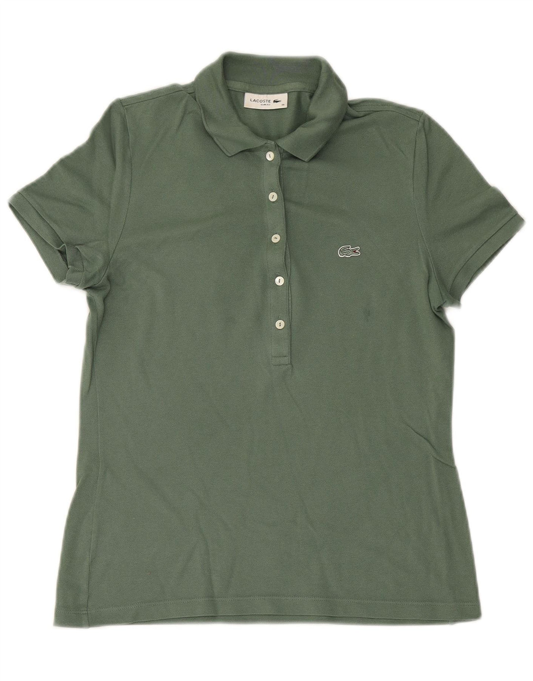 LACOSTE Slim-Fit-Poloshirt für Damen, Größe 38, mittleres Khaki