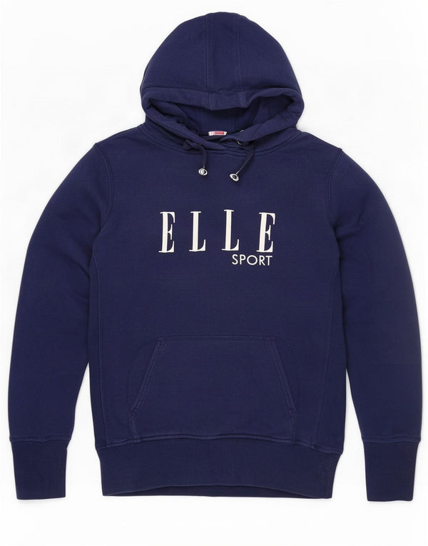 Elle Sport Damen-Kapuzenpullover mit Grafik, UK 14, Größe L, Marineblau, Baumwolle