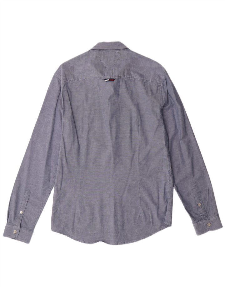 TOMMY HILFIGER Herren Slim Fit Hemd mittelblaue Baumwolle