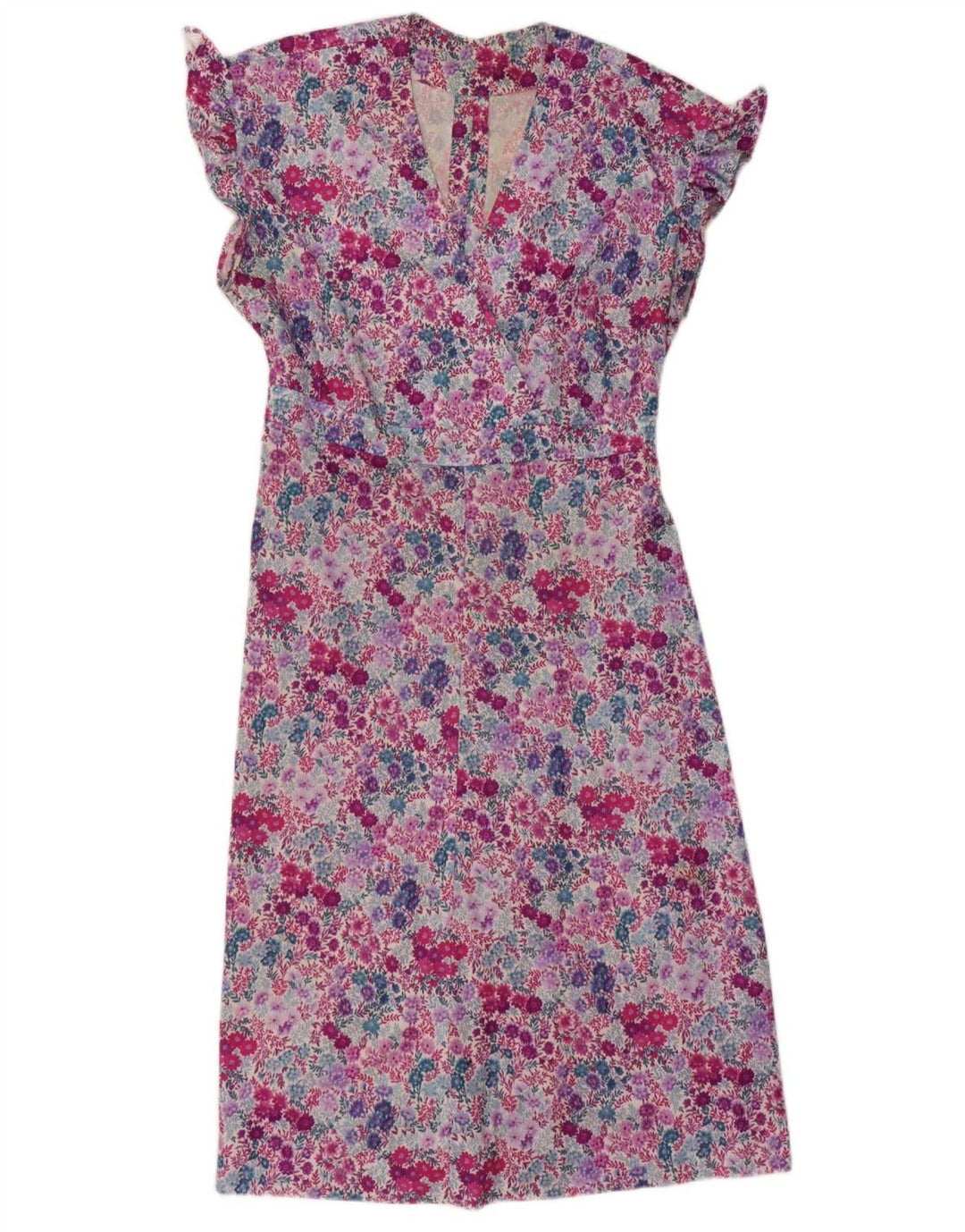 VINTAGE Womens A-Line Dress UK 14 Medium Multicoloured Floral