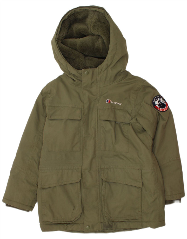 Berghaus Jungen-Parka mit Kapuze, 5–6 Jahre, Khaki, Polyester