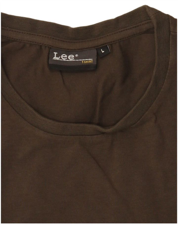 Lee Damen T-Shirt Top UK 14 Large Khaki