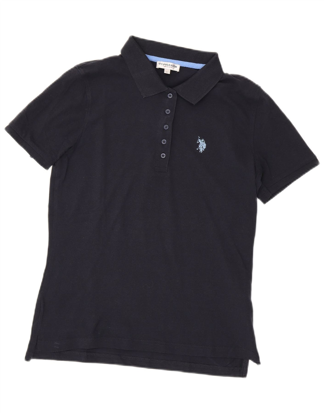 US POLO ASSN. Damen-Poloshirt UK 14 Large Marineblau aus Baumwolle