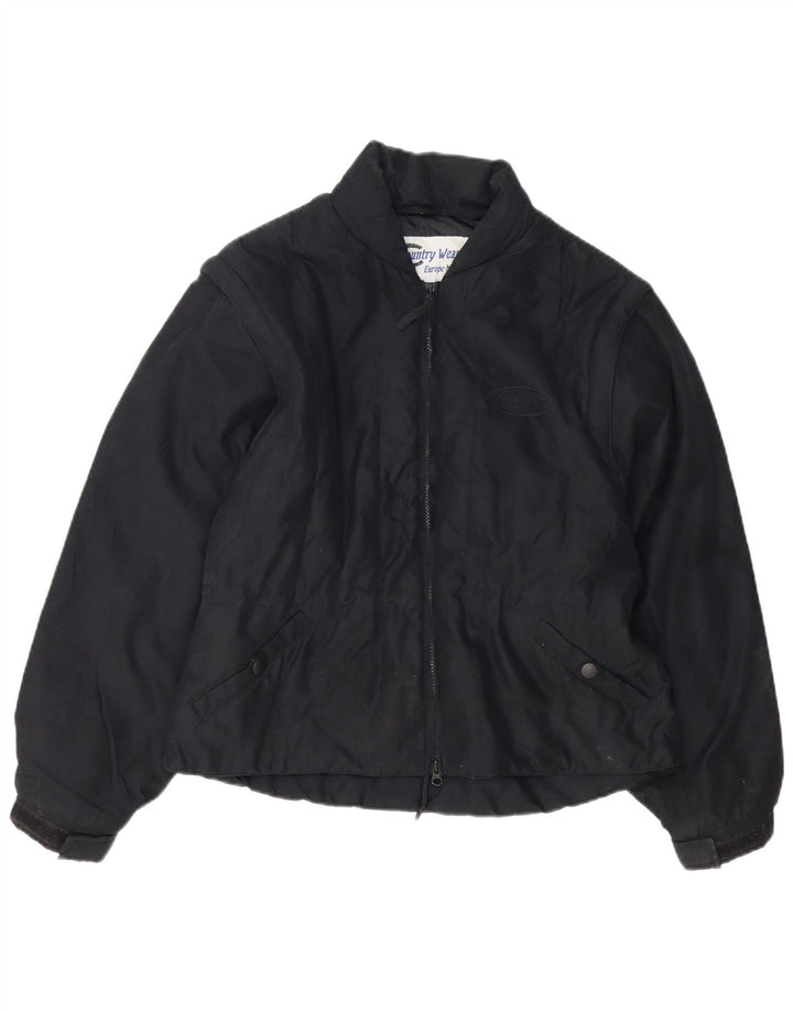 Vintage Herren Bomberjacke UK 36 Small Schwarz Polyester