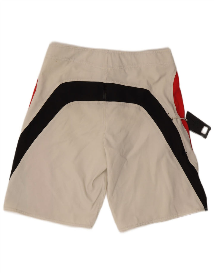 Bear Herren-Shorts mit Grafik, W32, Mittelweiß, Farbblock-Polyester