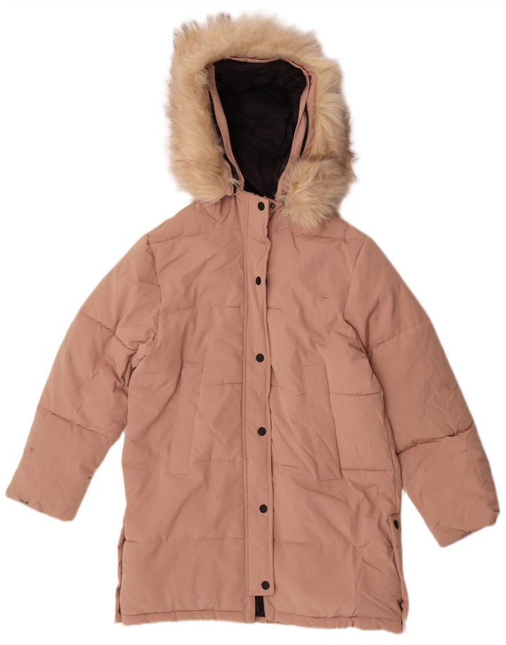 Zara Mädchen-Kapuzenjacke, gepolstert, 13–14 Jahre, rosa, Polyester