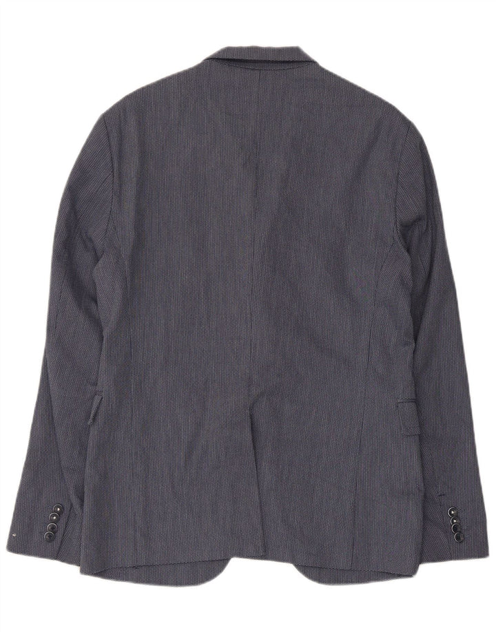 ZARA Herren-Blazerjacke mit 2 Knöpfen, EU 50, Mittelmarineblau, Polyester