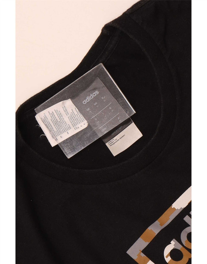 Adidas Herren Grafik T-Shirt Top Medium Schwarz Baumwolle