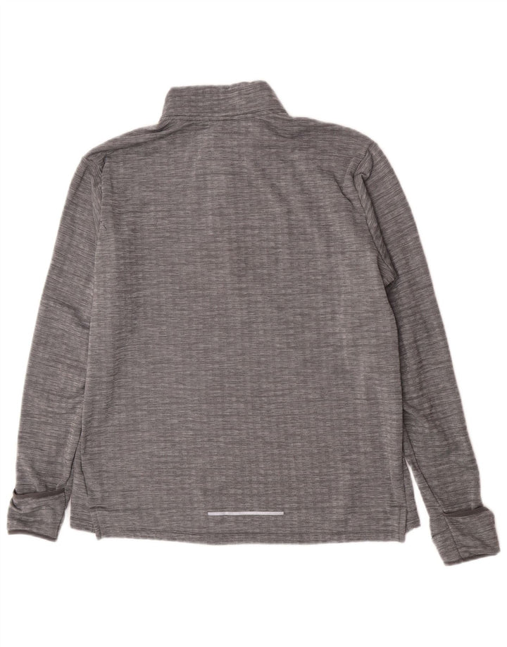 Nike Herren-Lauf-Pullover-Trainingsanzug-Oberteil mit Reißverschluss, Größe L, grau, Polyester