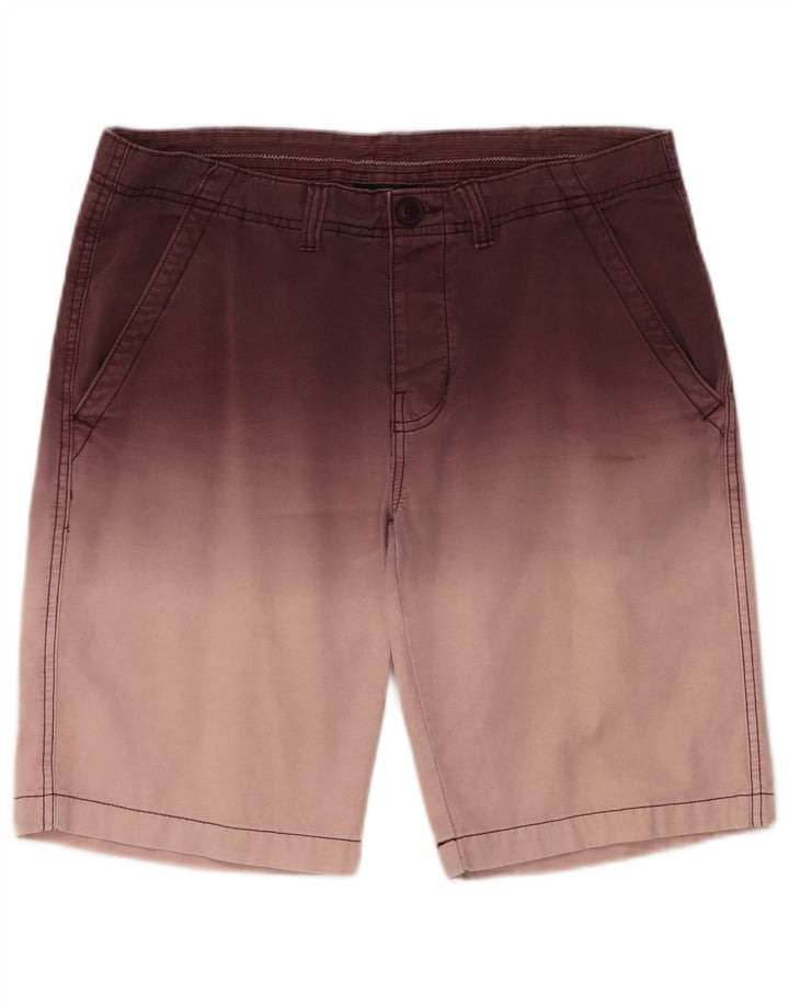 Pierre Cardin Herren Chinoshorts Medium W32 Braune Colourblock-Baumwolle