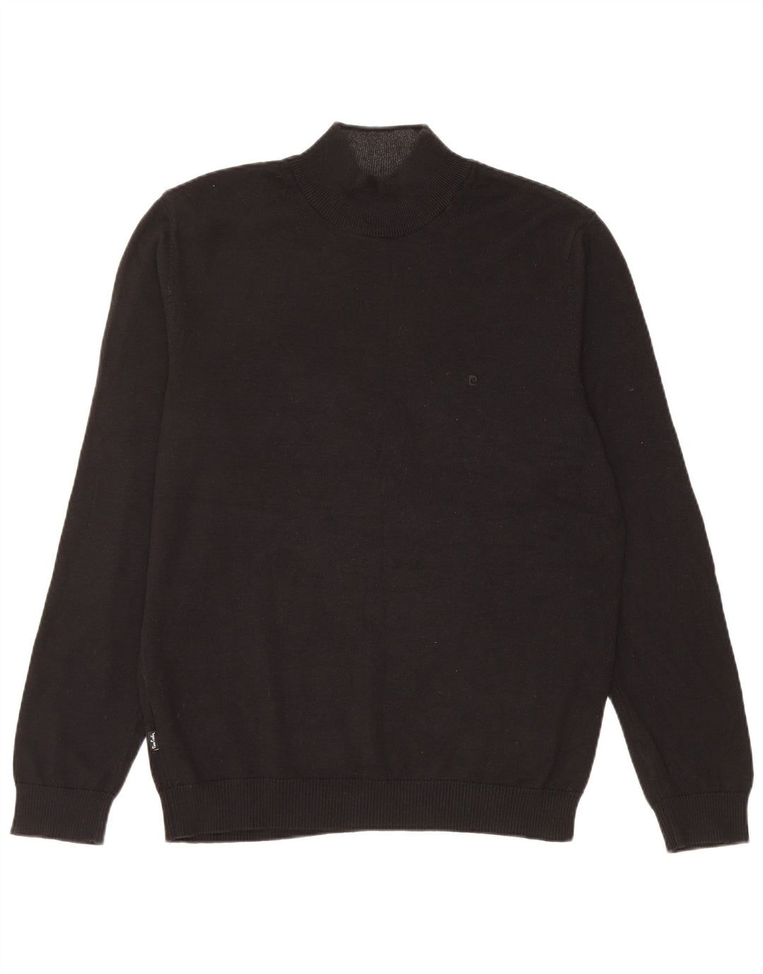 PIERRE CARDIN Herren-Pullover mit Rollkragen, groß, aus schwarzer Baumwolle