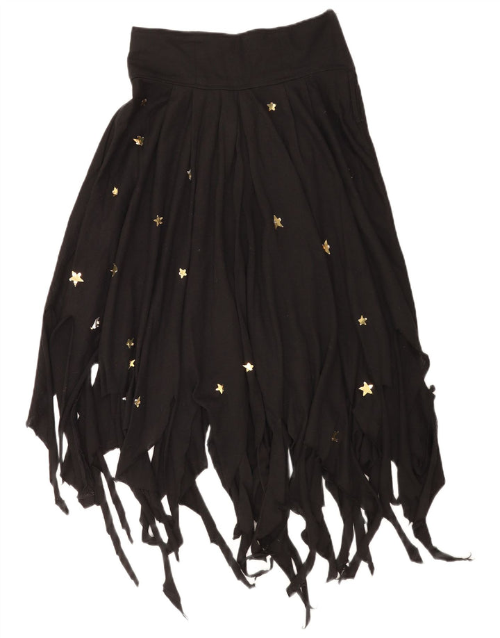 POP 84 Damen Asymmetrischer Rock IT 44 Medium W28 Schwarz Acryl