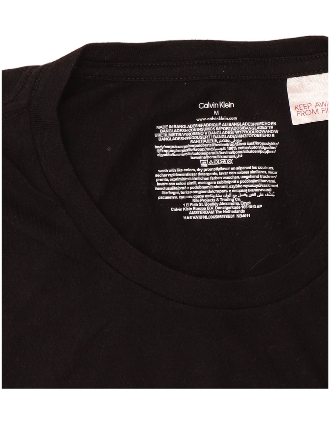 Calvin Klein Herren T-Shirt Top Medium Schwarz Baumwolle