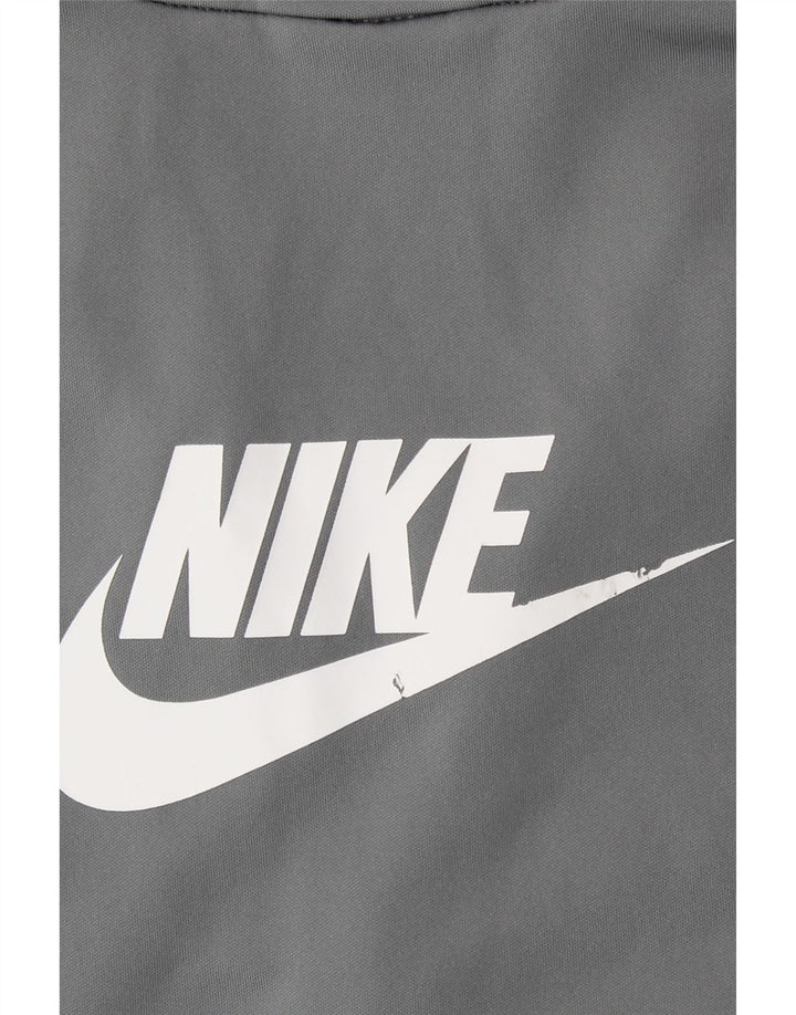 Nike Jungen-Trainingsanzug-Top-Jacke, 8–9 Jahre, Größe S, graues Colourblock-Polyester