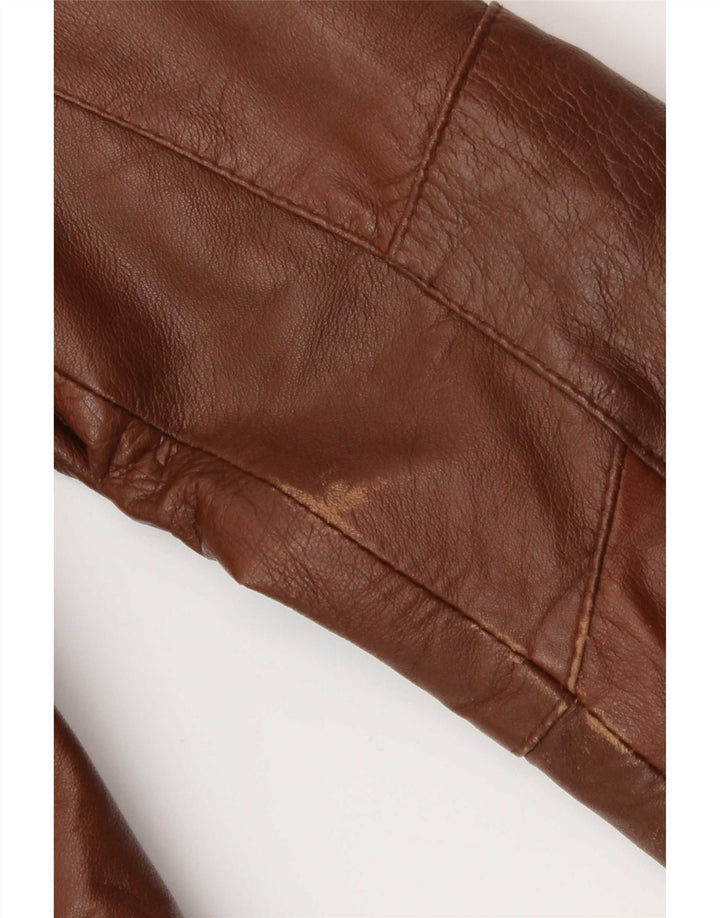 Sasch Damen Leder Bikerjacke UK 14 Large Braun