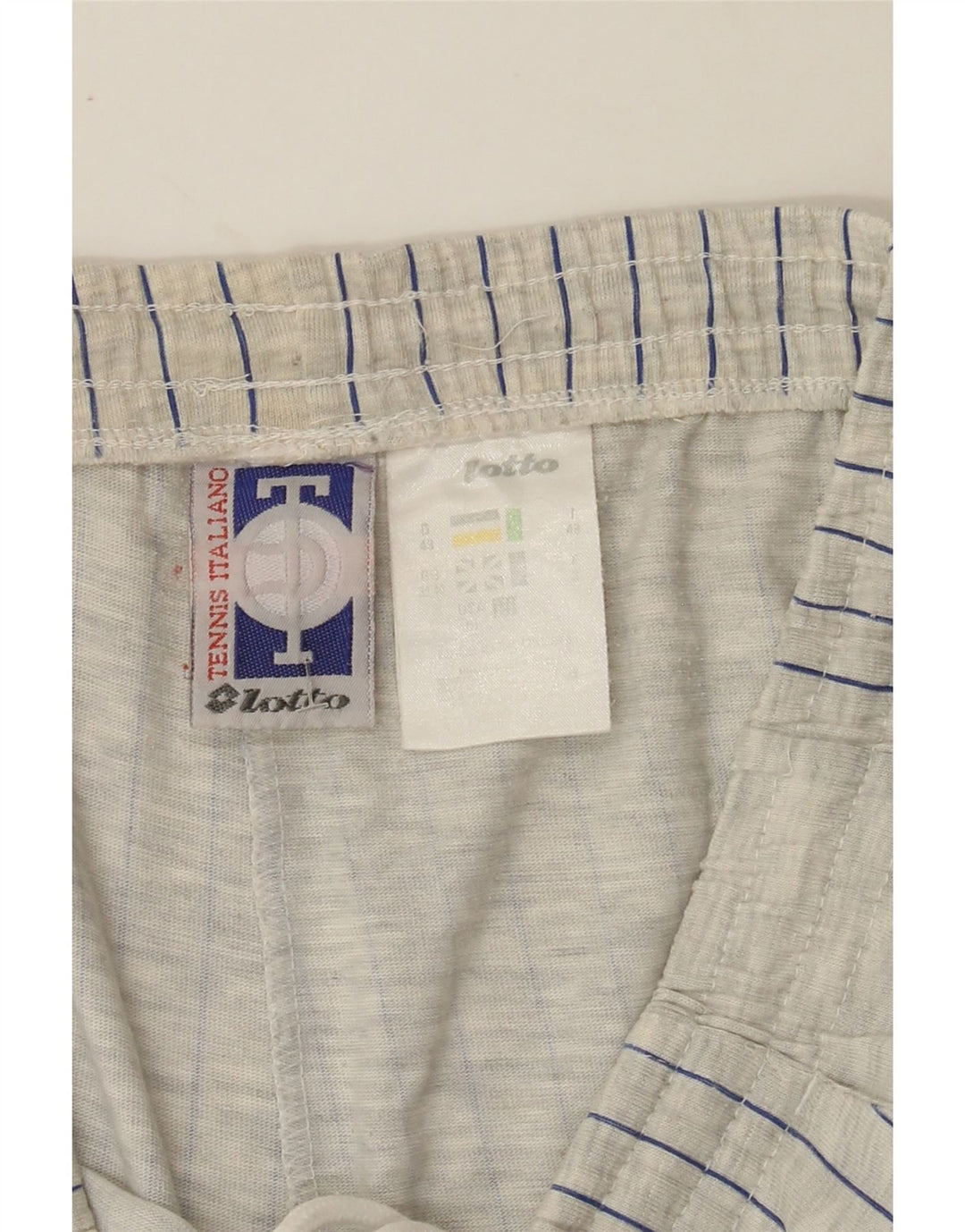 LOTTO Mens Casual Shorts UK 38/40 Medium  Grey Pinstripe Polyester Vintage Lotto and Second-Hand Lotto from Messina Hembry 