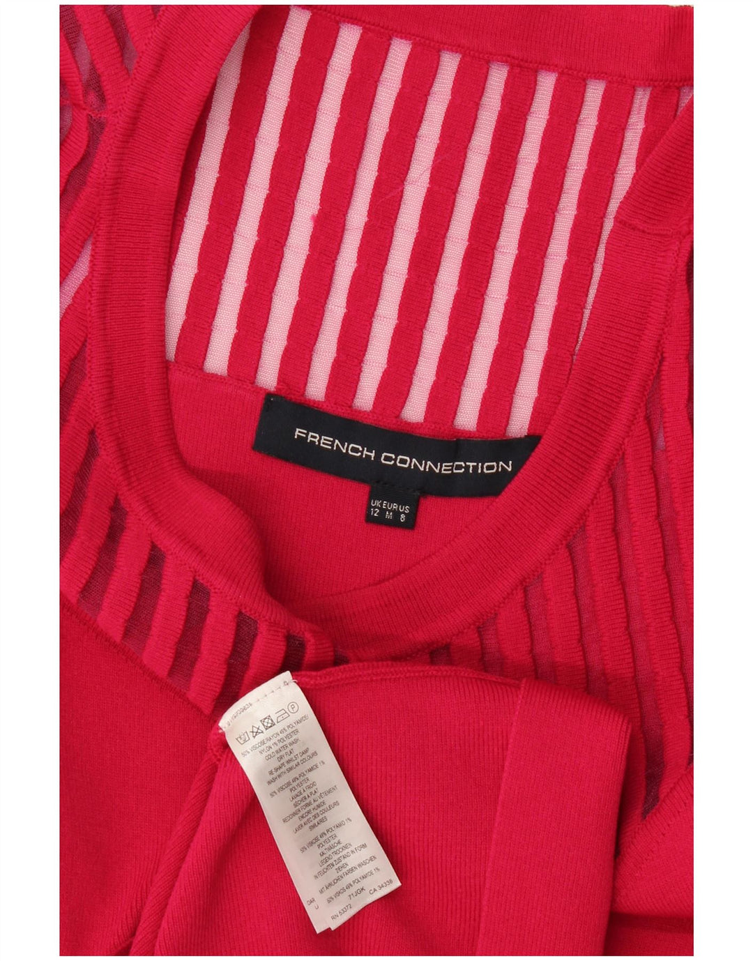 French Connection Damen A-Linien-Kleid UK 12 Mittelrosa Viskose