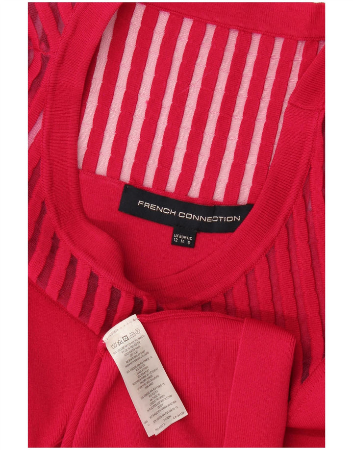 French Connection Damen A-Linien-Kleid UK 12 Mittelrosa Viskose