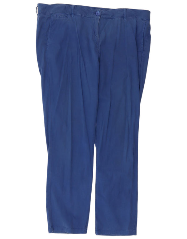 Marks & Spencer Damen Slim Chinohose UK 18 XL W42 L30 Blaue Baumwolle