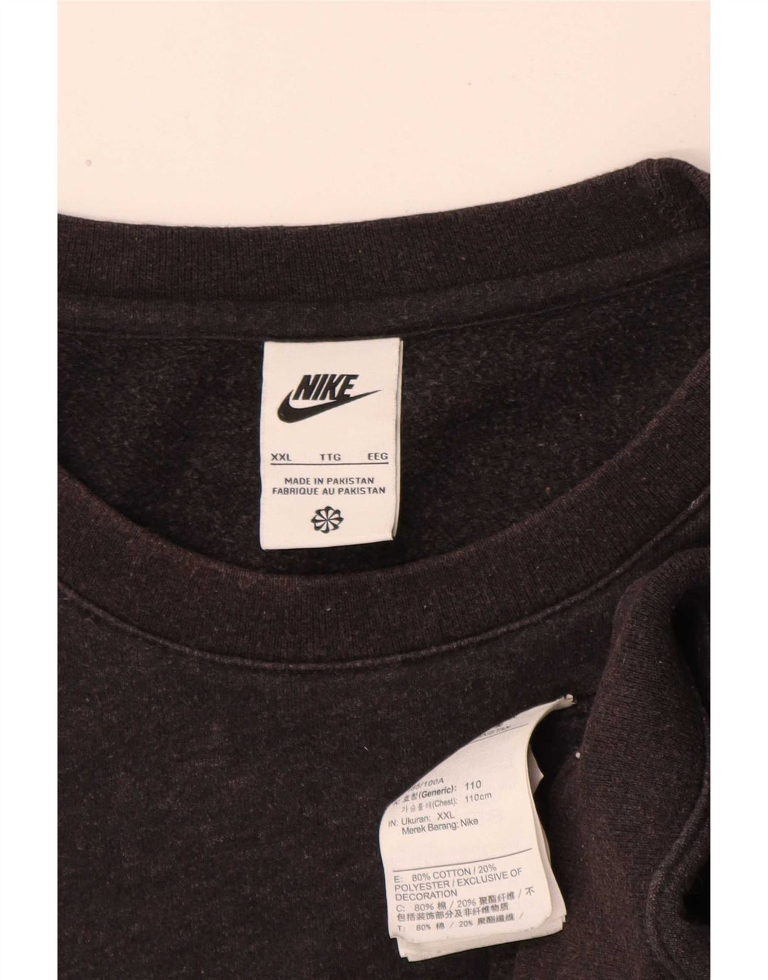 Nike Herren Sweatshirt Pullover 2XL Grau Baumwolle