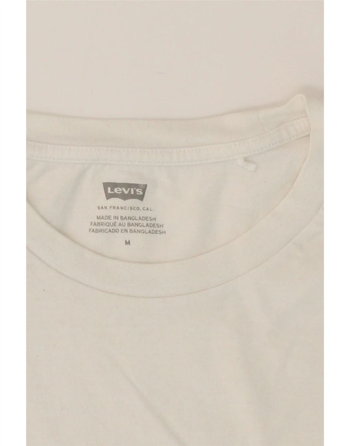 LEVI'S Womens T-Shirt Top UK 12 Medium White Cotton Vintage Levi's and Second-Hand Levi's from Messina Hembry 