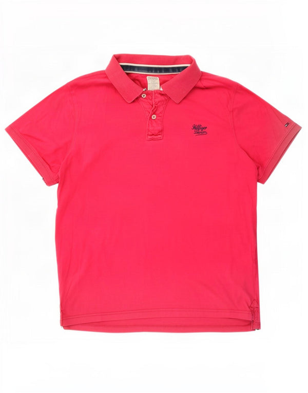 Tommy Hilfiger Herren Poloshirt 2XL Rosa Baumwolle