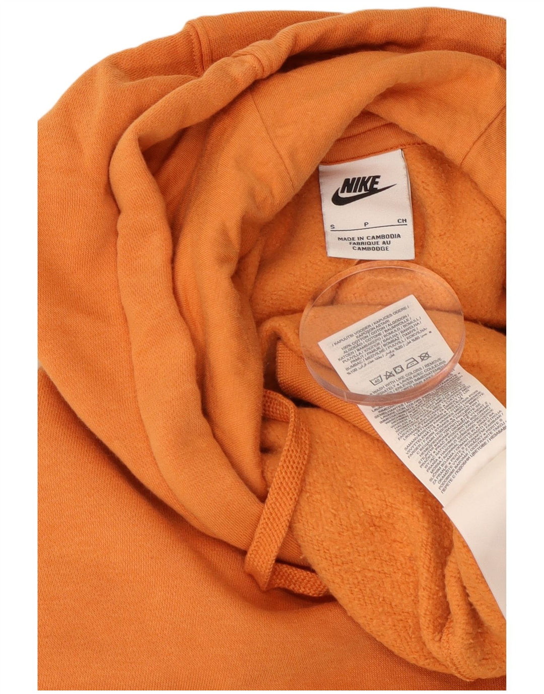 NIKE Herren Kapuzenpullover, Größe S, Orange, Baumwolle