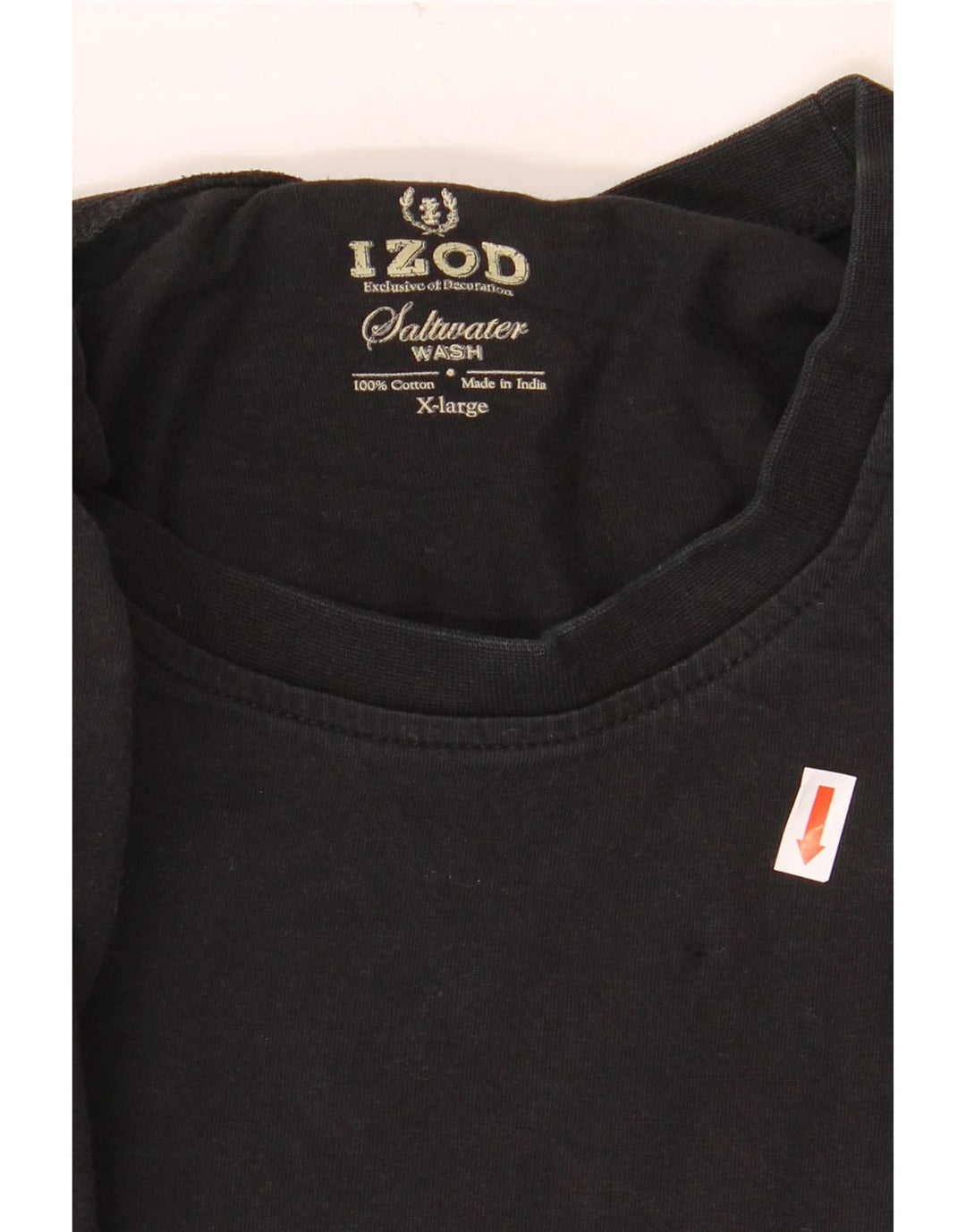 Izod Herren T-Shirt Top XL Schwarz Baumwolle