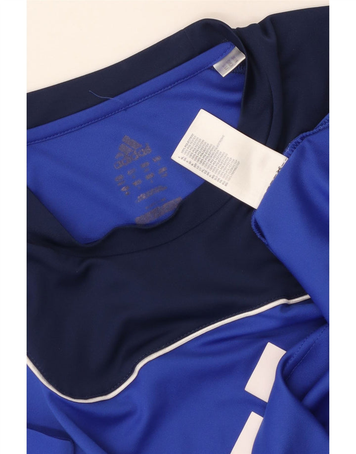 Adidas Herren Grafik-T-Shirt-Oberteil Mittelblaues Colourblock-Polyester
