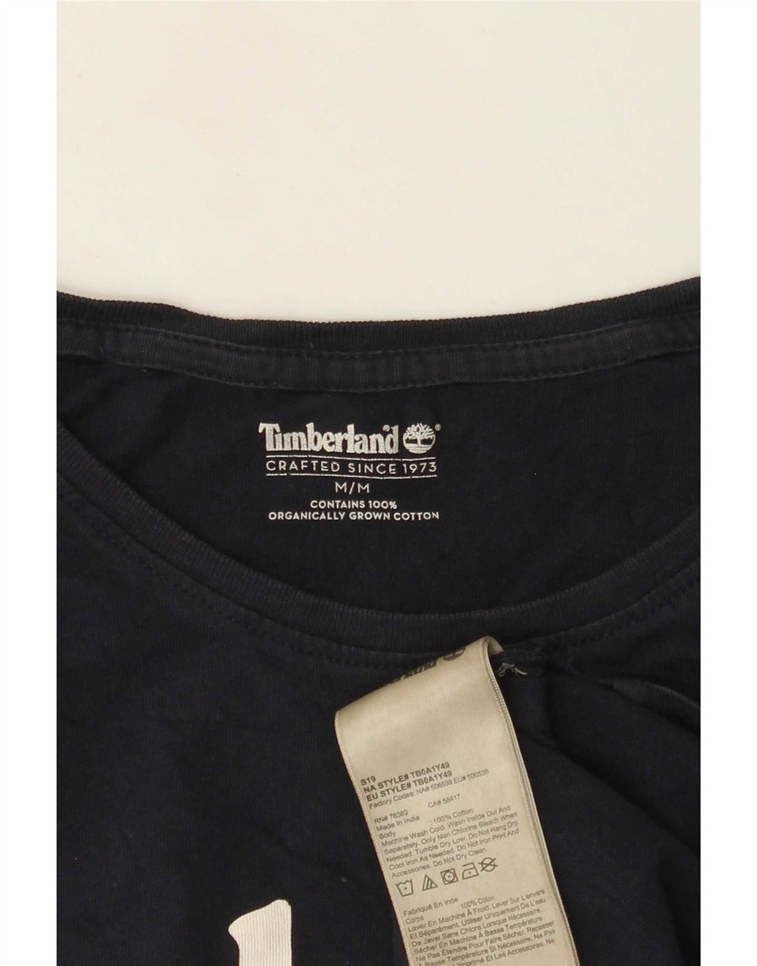 Timberland Herren Grafik-T-Shirt-Oberteil aus mittelblauer Baumwolle