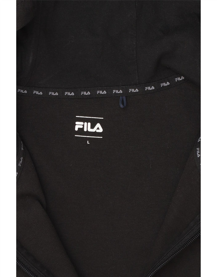 Fila Herren-Kapuzenpullover mit Reißverschluss, groß, Schwarz, Farbblock