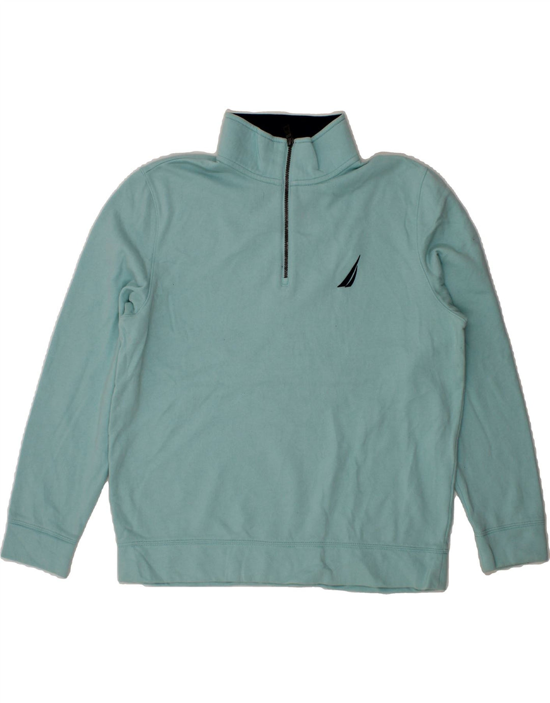 NAUTICA Mens Zip Neck Sweatshirt Jumper Large Blue Cotton Vintage Nautica and Second-Hand Nautica from Messina Hembry 