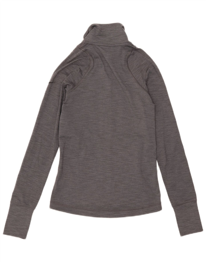Nike Damen Dri Fit Trainingsanzug Top Jacke UK 10 Small Grau meliert