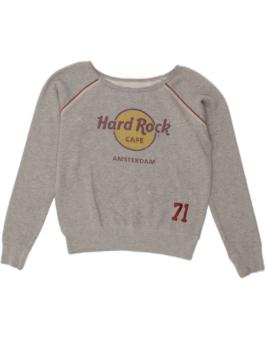 HARD ROCK CAFE Womens Amsterdam Sweatshirt Jumper UK 14 Medium Grey Cotton Vintage Hard Rock Cafe and Second-Hand Hard Rock Cafe from Messina Hembry 