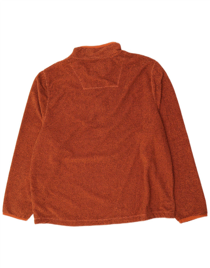 Weird Fish Herren-Fleecepullover mit Reißverschluss am Hals, 4XL, braun, Polyester