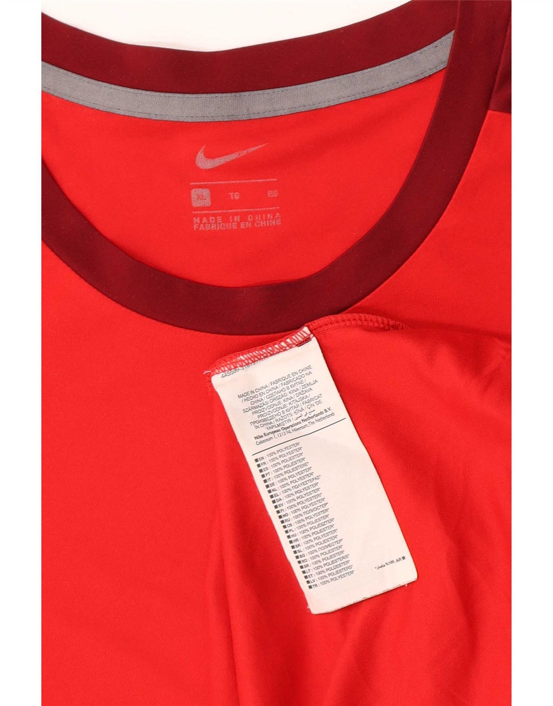 Nike Herren T-Shirt Top XL Rot Colourblock Polyester