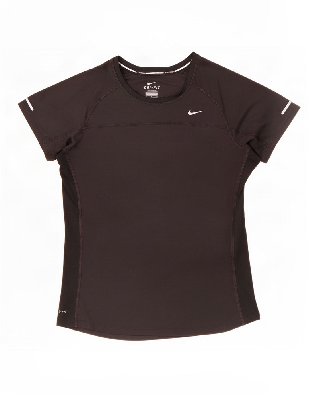 Nike Damen Dri Fit T-Shirt Top UK 12 Medium Schwarz Polyester