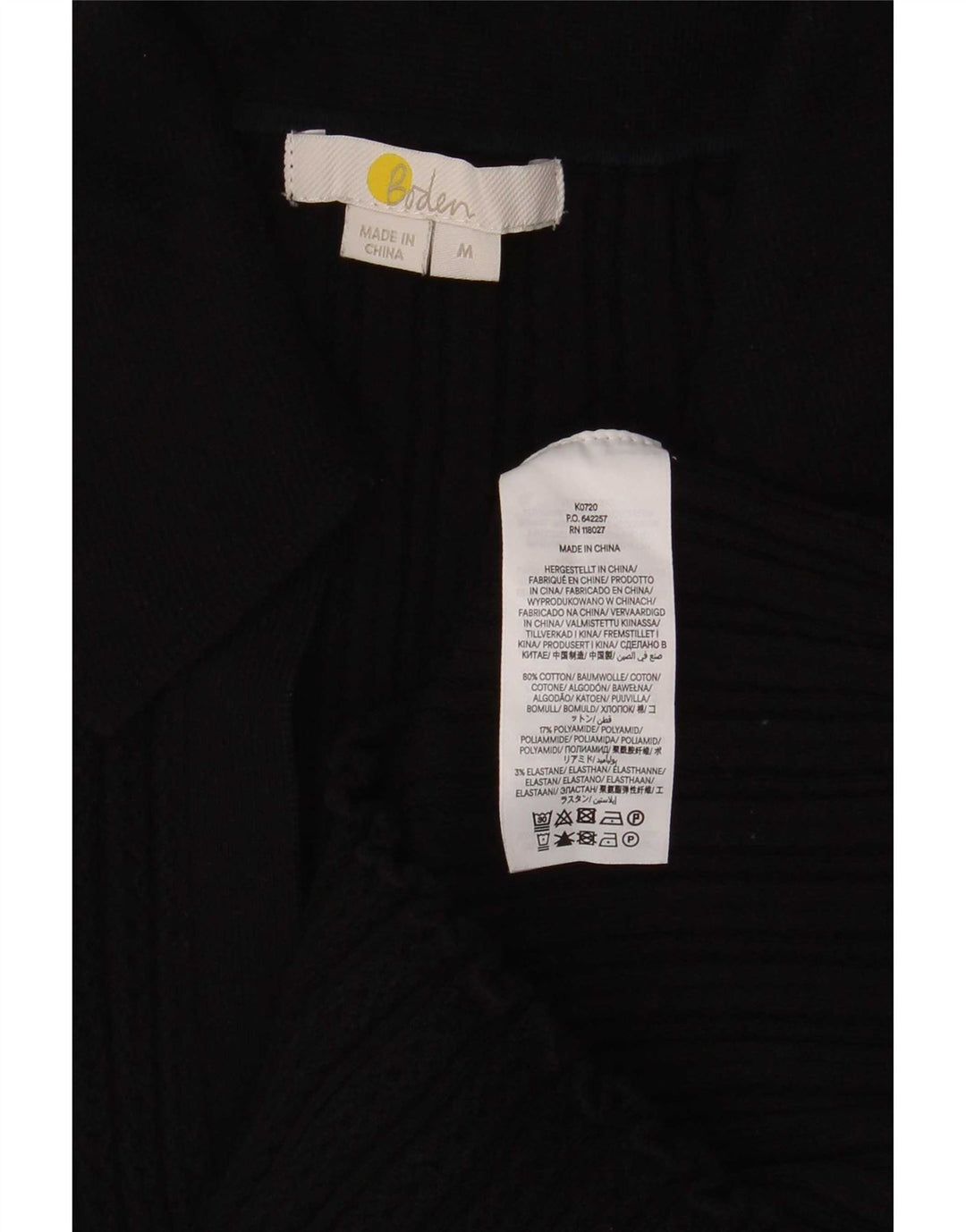 Boden Damen-Poloshirt, UK 12, mittelschwarz, Baumwolle