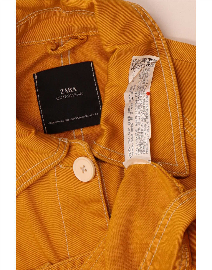 Zara Damen Übergroße Bomberjacke UK 6 XS Gelbe Baumwolle