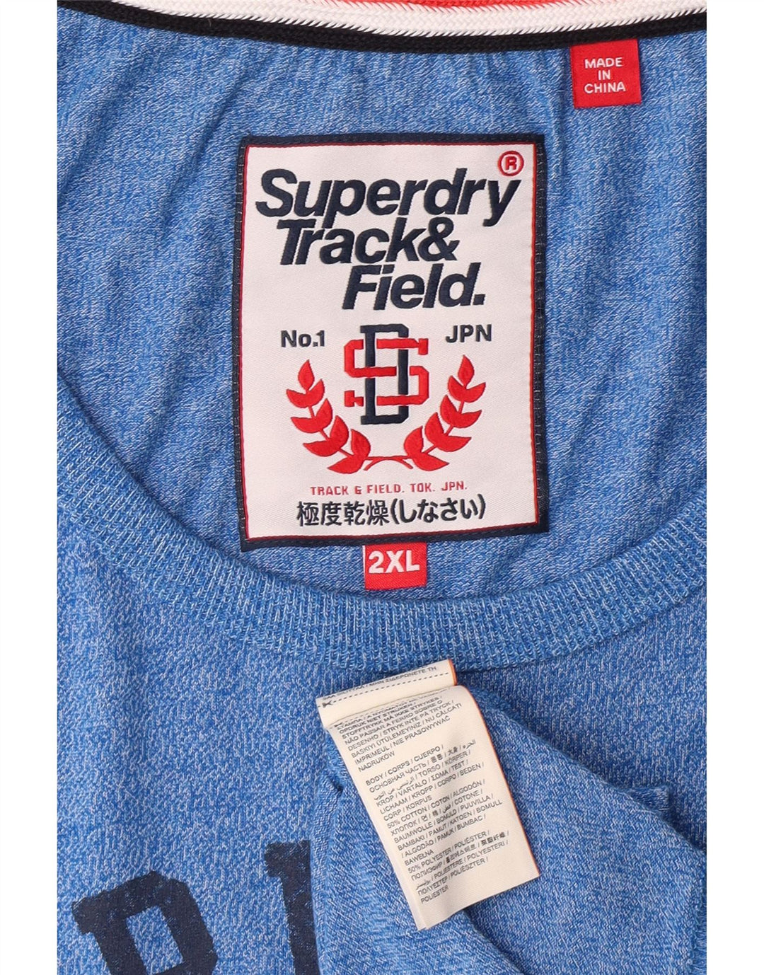 SUPERDRY Herren Grafik-Weste-Top 2XL Blaue Baumwolle
