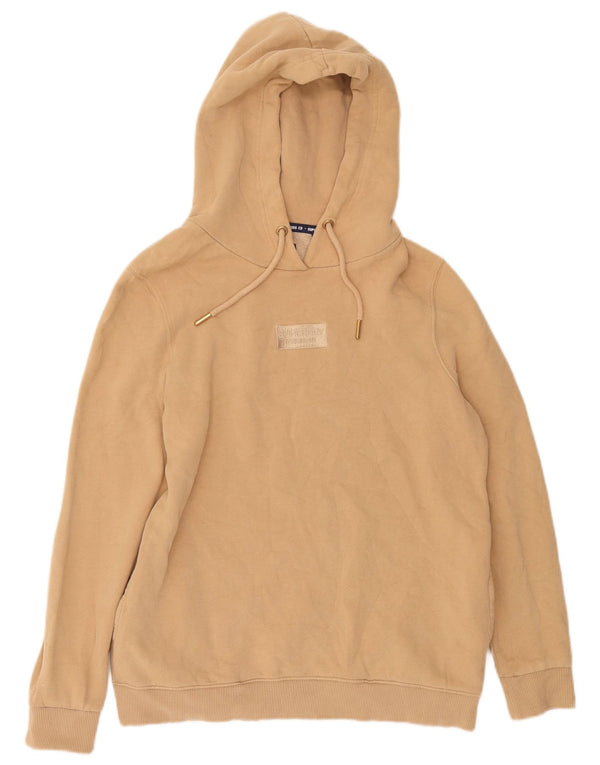Superdry Damen Übergroßer Kapuzenpullover UK 10 Small Beige Baumwolle