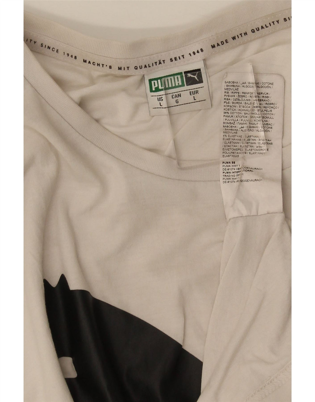 Puma Herren-T-Shirt mit Grafik, groß, aus weißer Baumwolle