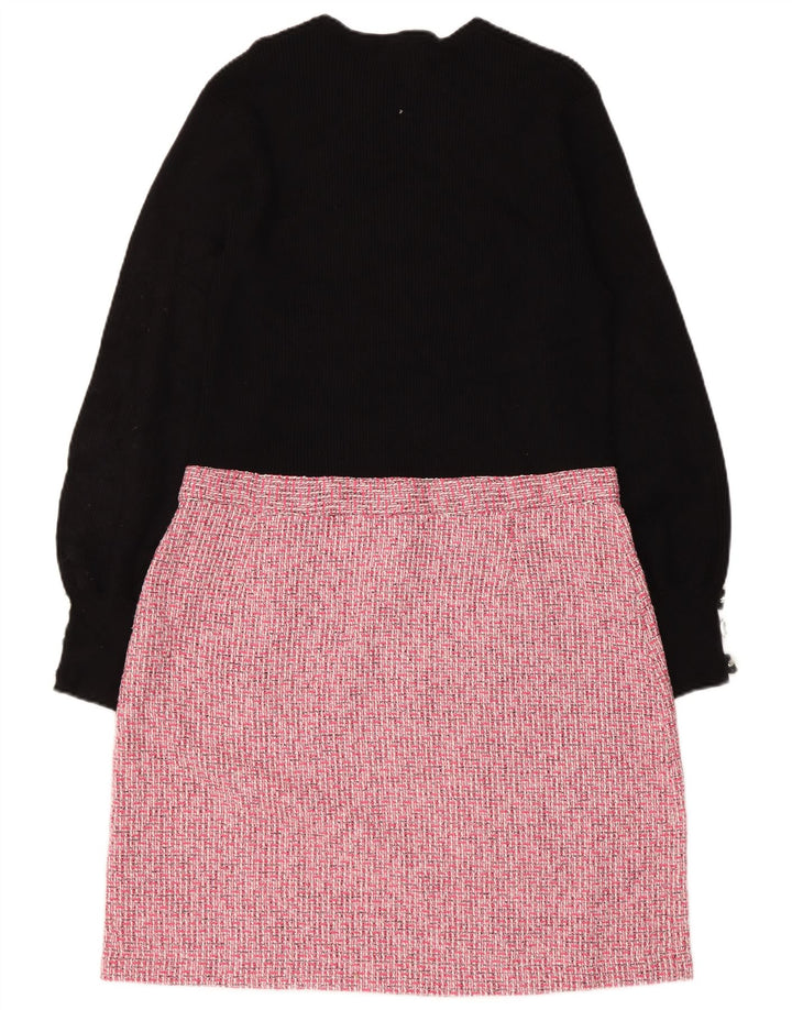 Lipsy Damen-Basic-Kleid mit langen Ärmeln, UK-Größe 46, Größe L, Rosa, Farbblock-Rayon