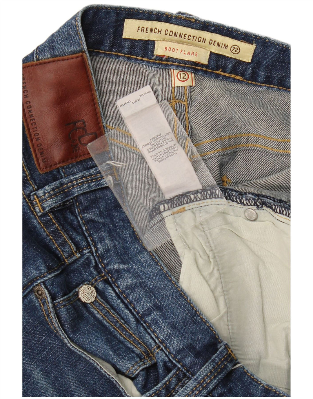 French Connection Damen Bootcut Flared Jeans UK 12 Medium W32 L34 Blau
