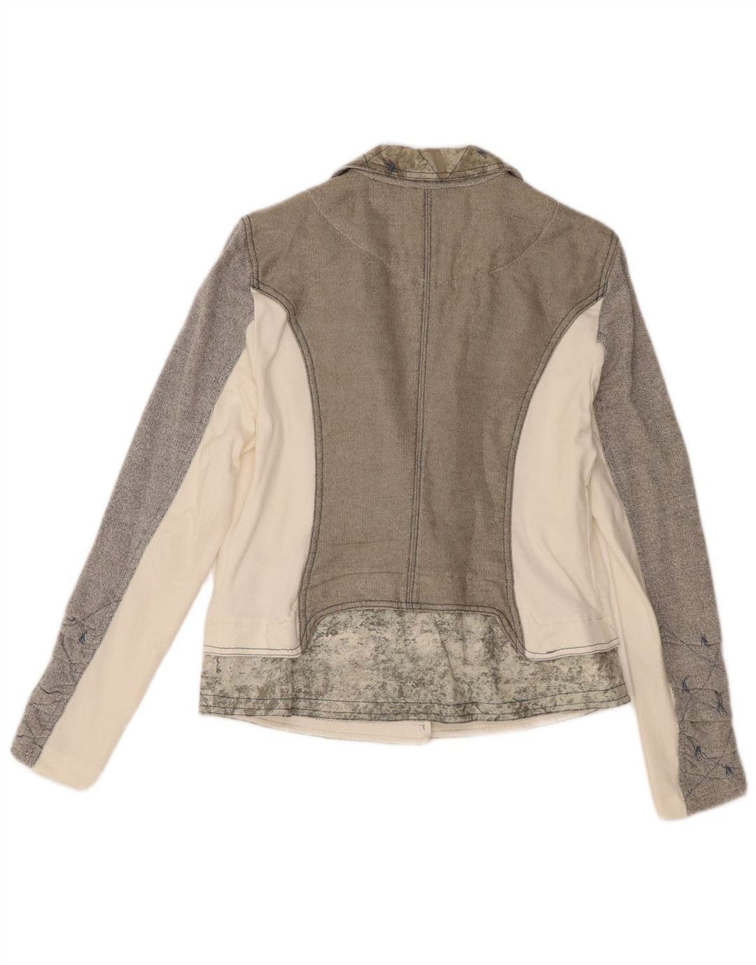 Elisa Cavaletti Damen-Blazerjacke mit 3 Knöpfen, UK 12, Mittelgrau, Farbblock