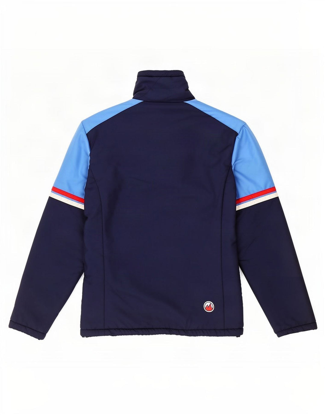MARILENA Wattierte Herrenjacke UK 38 Mittelmarineblaues Colourblock-Polyamid