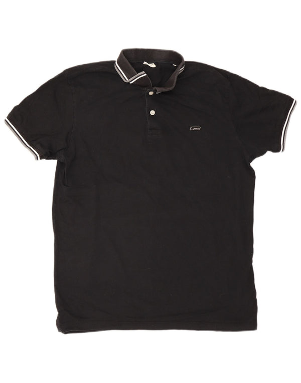 Jack & Jones Herren Poloshirt 2XL schwarz gestreift aus Baumwolle