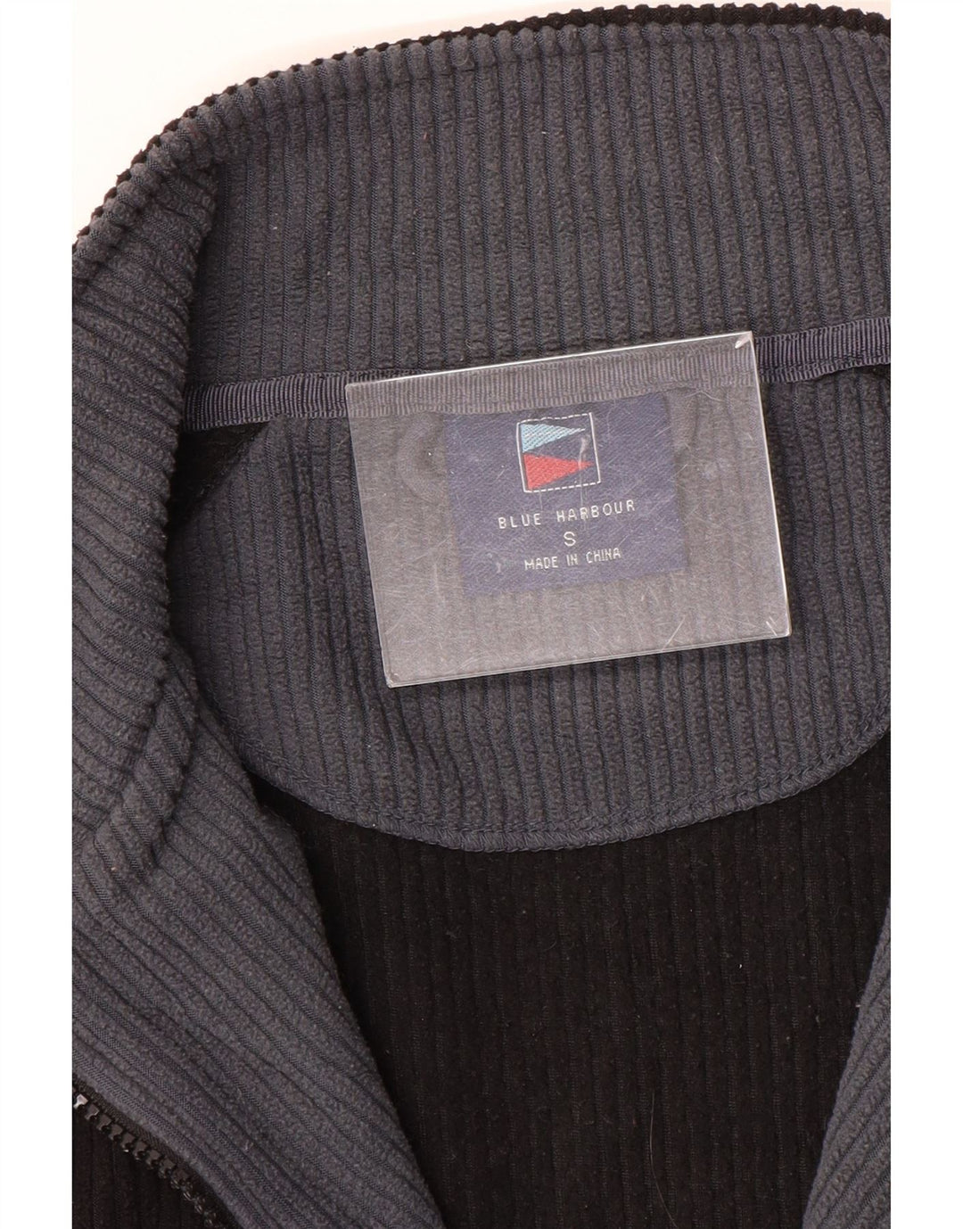 Marks & Spencer Herren Blue Harbour Fleecepullover mit Reißverschluss am Hals, Größe S, Schwarz