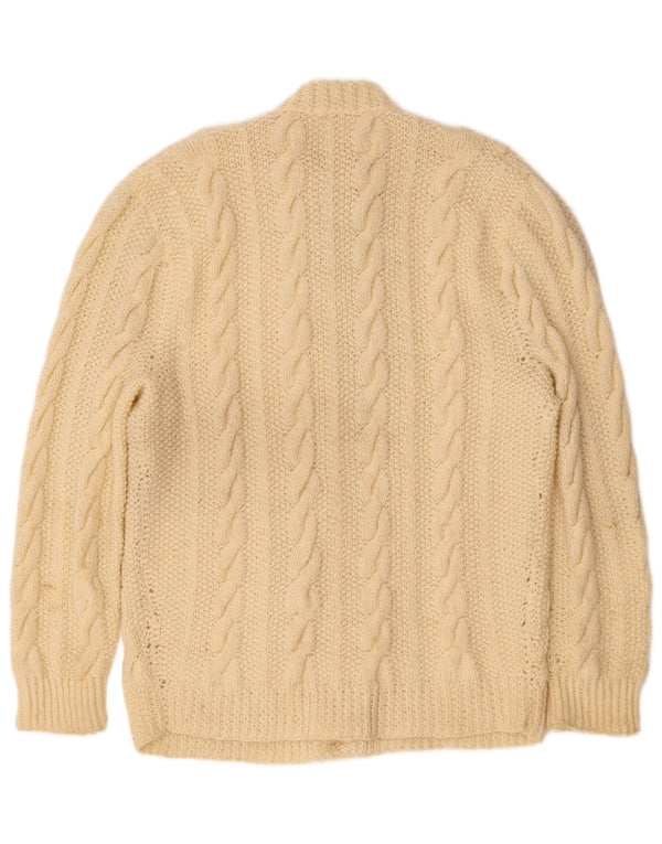 Vintage Herren Cardigan Pullover Small Off White